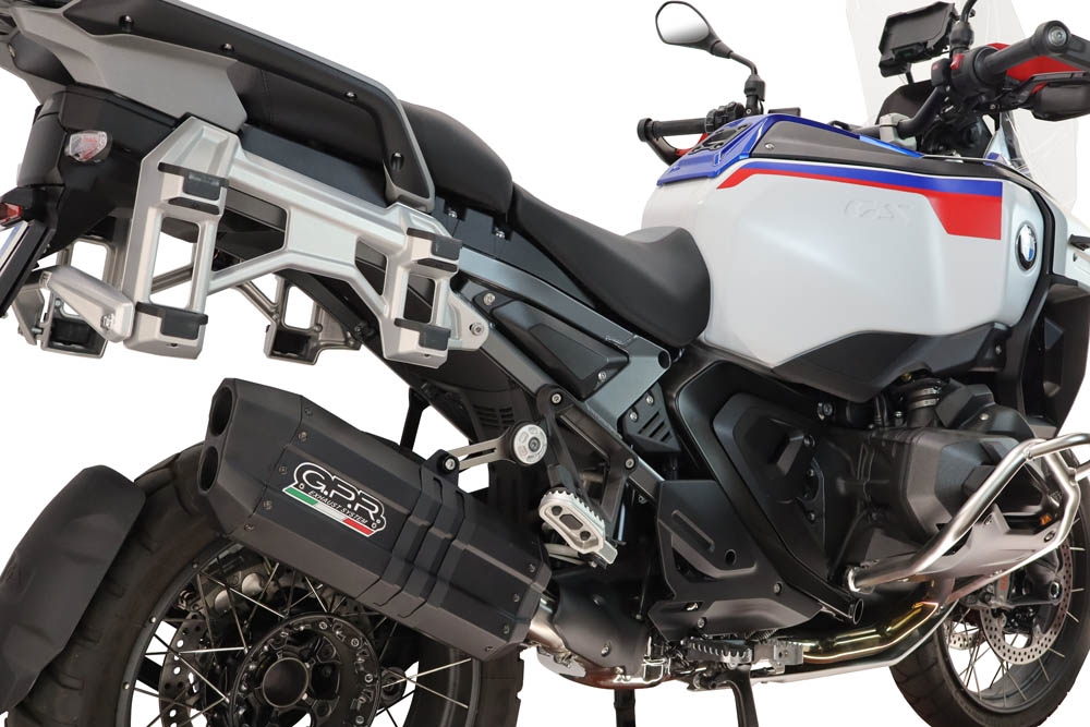 GPR exhaust compatible with Bmw R1300GS Adventure 2024-2026, Hyper Sonic Black Titanium, Slip-on exhaust including removable db killer and link pipe, EPA-compliant 