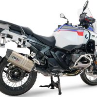 GPR exhaust compatible with Bmw R1300GS Adventure 2024-2026, Hyper Sonic Titanium, Slip-on exhaust including removable db killer and link pipe, EPA-compliant 