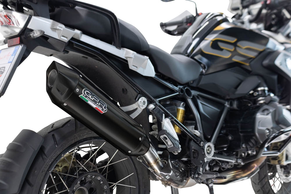 Exhaust compatible with Bmw R1250GS - Adventure 2021-2024, Furore-X Titanio Nero, Slip-on exhaust including removable db killer and link pipe, not EPA-compliant 