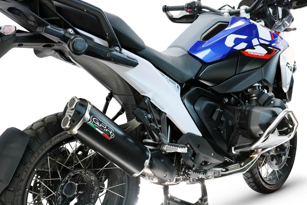 GPR exhaust compatible with  Bmw R1300R R/RS 2025-2026, Hyper Dual Black Titanium, Slip-on exhaust including removable db killer and link pipe, EPA-compliant 