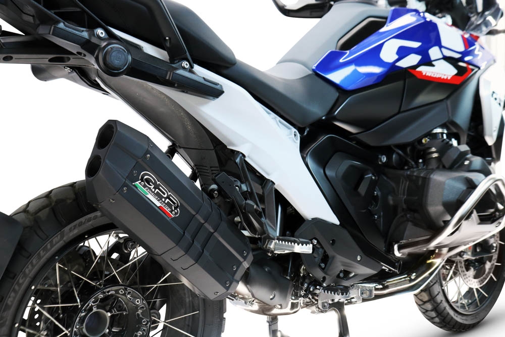 GPR exhaust compatible with  Bmw R1300GS 2024-2026, Hyper Sonic Black Titanium, Slip-on exhaust including removable db killer and link pipe, EPA-compliant 