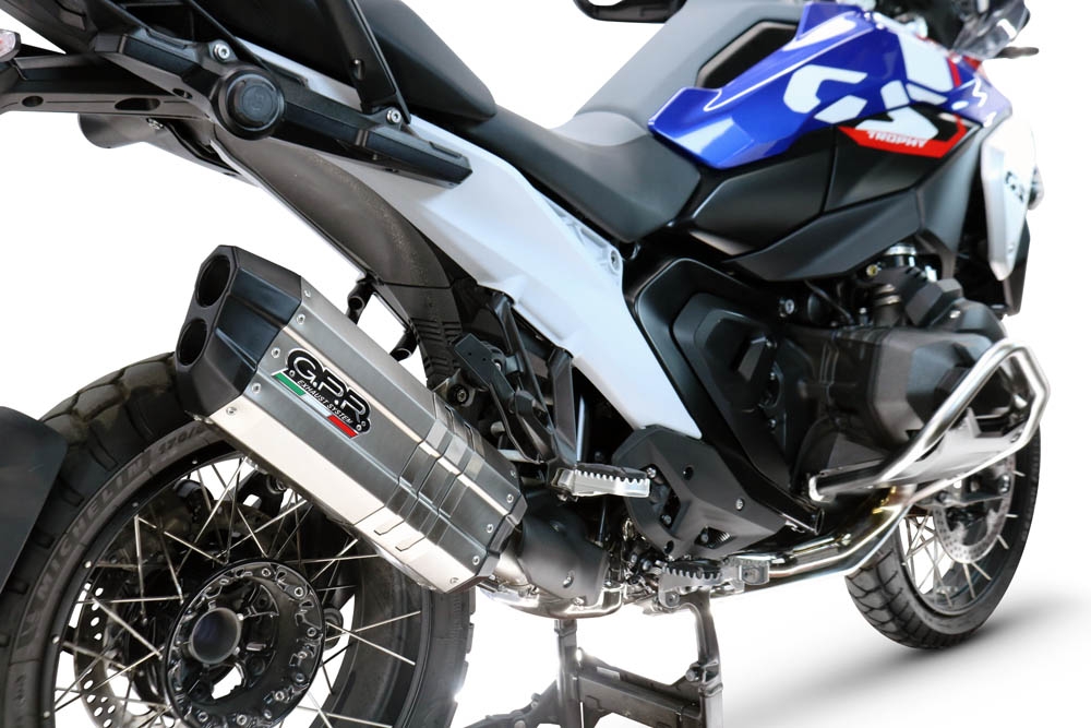 GPR exhaust compatible with  Bmw R1300GS 2024-2026, Hyper Sonic Titanium, Slip-on exhaust including removable db killer and link pipe, EPA-compliant 