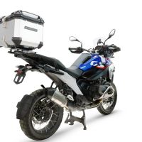 Top case GPR TECH compatible with  Bmw R 1300 GS 2024/2026 GPR TECH Top case in aluminum, silver color with specific plate included to mount on the original rear rack Capacity 45 LT.