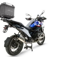 Top case GPR TECH compatible with  Bmw R 1300 GS 2024/2026 GPR TECH Top case in aluminum, silver color with specific plate included to mount on the original rear rack Capacity 35 LT.