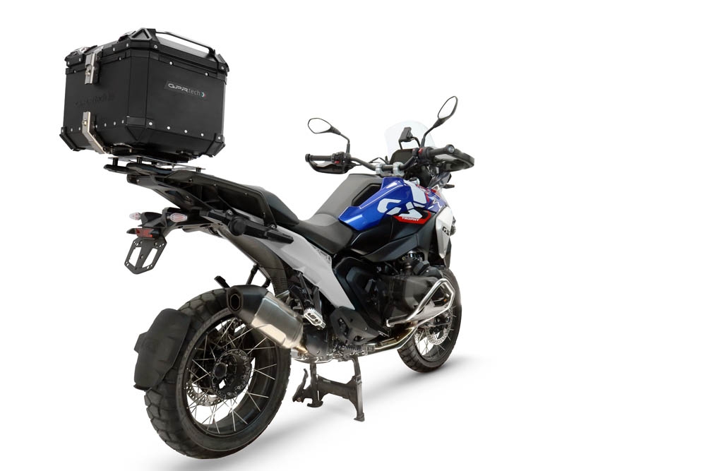 Top case GPR TECH compatible with  Bmw R 1300 GS 2024/2026 GPR TECH Top case in aluminum, silver color with specific plate included to mount on the original rear rack Capacity 45 LT.