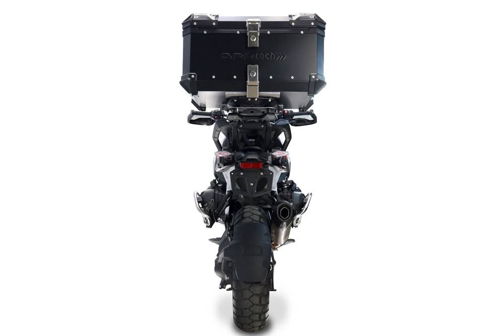 Top case GPR TECH compatible with  Bmw R 1300 GS 2024/2026 GPR TECH Top case in aluminum, silver color with specific plate included to mount on the original rear rack Capacity 55 LT.