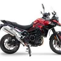 Exhaust compatible with Triumph Tiger 900 GT / Pro / Rally Pro 2024-2025, Dual Inox, Slip-on exhaust including removable db killer and link pipe, not EPA-compliant 