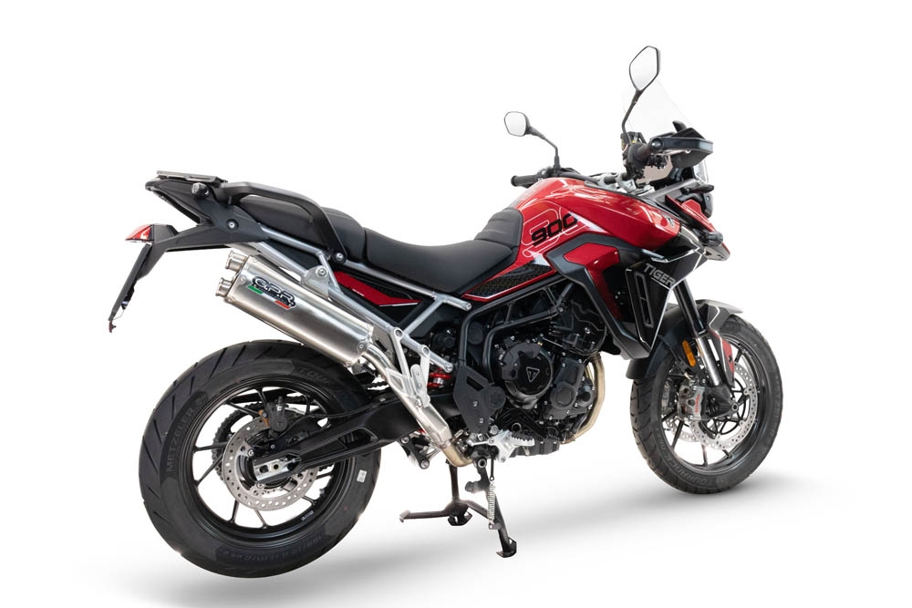 Exhaust compatible with Triumph Tiger 900 GT / Pro / Rally Pro 2024-2025, Dual Inox, Slip-on exhaust including removable db killer and link pipe, not EPA-compliant 
