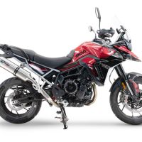 Exhaust compatible with Triumph Tiger 900 GT / Pro / Rally Pro 2024-2025, Satinox , Slip-on exhaust including removable db killer and link pipe, not EPA-compliant 