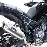 GPR exhaust compatible with  Cf Moto 450 MT 2024-2025, Furore-X Acciaio Inox, Slip-on exhaust including removable db killer and link pipe, not EPA-compliant 