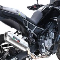 GPR exhaust compatible with  Cf Moto 450 MT 2024-2025, Satinox , Slip-on exhaust including removable db killer and link pipe, EPA-compliant 