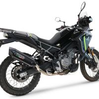 GPR exhaust compatible with  Cf Moto 450 MT 2024-2025, Furore-X Titanio Nero, Slip-on exhaust including removable db killer and link pipe, not EPA-compliant 