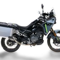 GPR TECH compatible with  Cf Moto 800 Mt Touring 2021/2024 e5 GPR TECH Pair of side cases aluminum made with contoured right side, silver color with specific pannier holder Capacity 38 LT. + 32 LT.