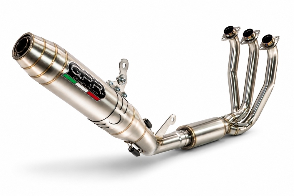 GPR exhaust compatible with Cf Moto 675 NK 2024-2027, Deeptone Inox, Full system exhaust, including removable db killer 