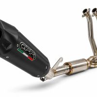 GPR exhaust compatible with Cf Moto 675 NK 2024-2027, GP-Revo Black Titanium, Slip-on exhaust including link pipe and removable db killer 