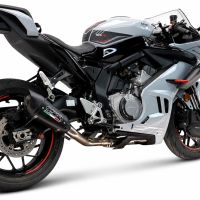 GPR exhaust compatible with Cf Moto 675 NK 2024-2027, GP-Revo Black Titanium, Slip-on exhaust including link pipe and removable db killer 