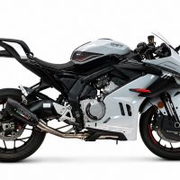 GPR exhaust compatible with Cf Moto 675 NK 2024-2027, GP-Revo Black Titanium, Slip-on exhaust including link pipe and removable db killer 