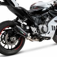 GPR exhaust compatible with Cf Moto 675 NK 2024-2027, GP-Revo Black Titanium, Slip-on exhaust including link pipe and removable db killer 