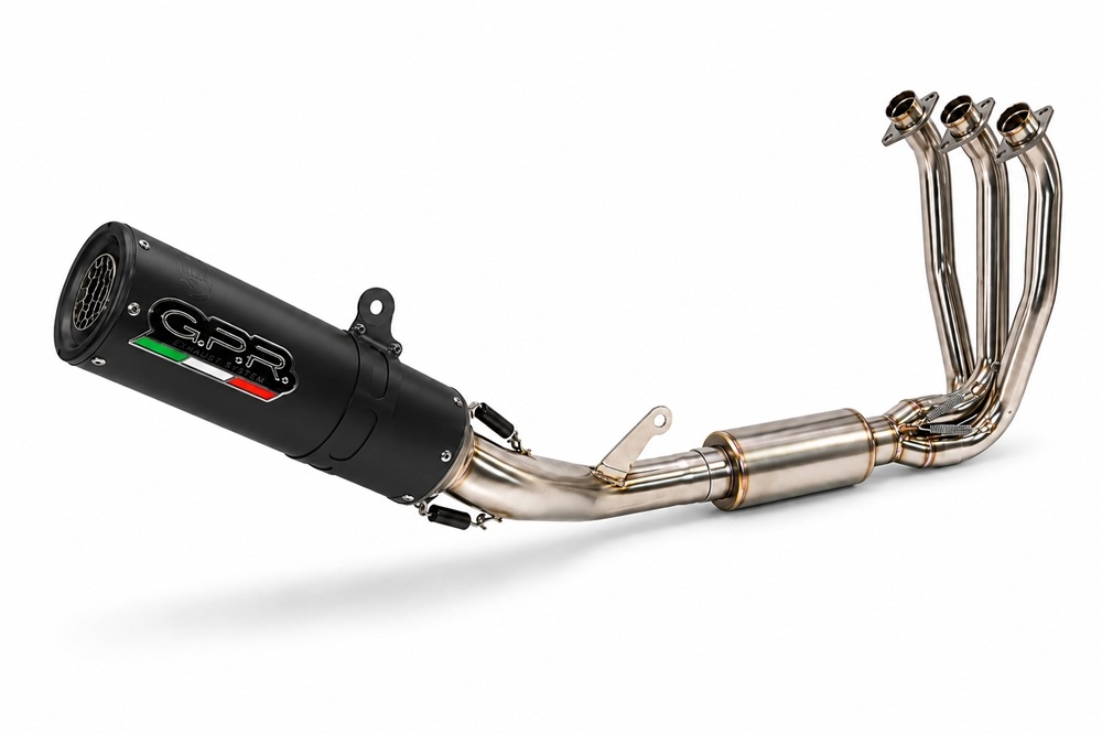 GPR exhaust compatible with Cf Moto 675 NK 2024-2027, M3 Black Titanium, Full system exhaust, including removable db killer 