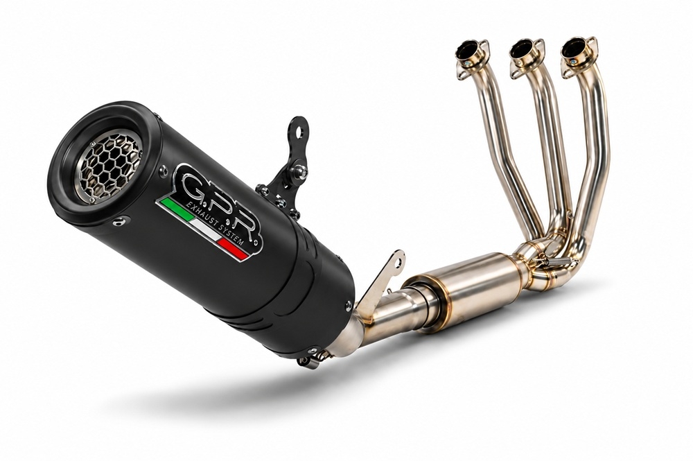 GPR exhaust compatible with Cf Moto 675 NK 2024-2027, M3 Black Titanium, Full system exhaust, including removable db killer 