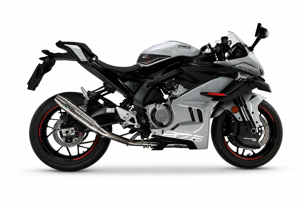 GPR exhaust compatible with Cf Moto 675 NK 2024-2027, Deeptone Inox, Full system exhaust, including removable db killer 
