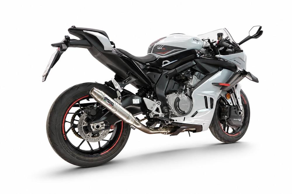 GPR exhaust compatible with Cf Moto 675 NK 2024-2027, Deeptone Inox, Full system exhaust, including removable db killer 