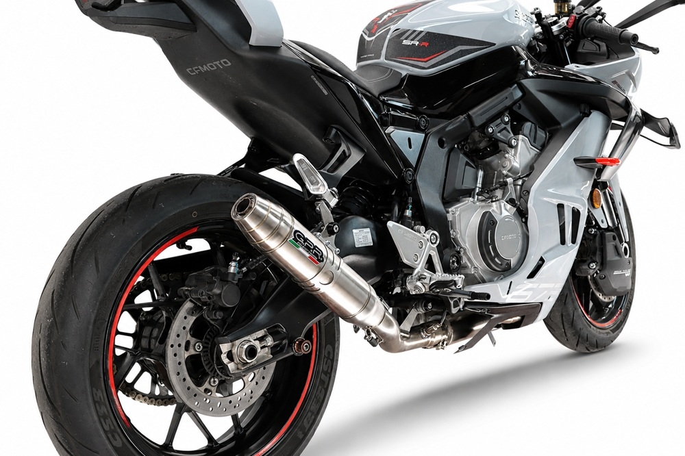 GPR exhaust compatible with Cf Moto 675 NK 2024-2027, Deeptone Inox, Full system exhaust, including removable db killer 