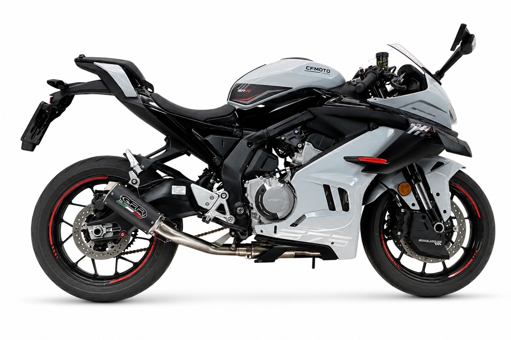 GPR exhaust compatible with Cf Moto 675 NK 2024-2027, RP-M3 Black Titanium, Full system exhaust, including removable db killer 