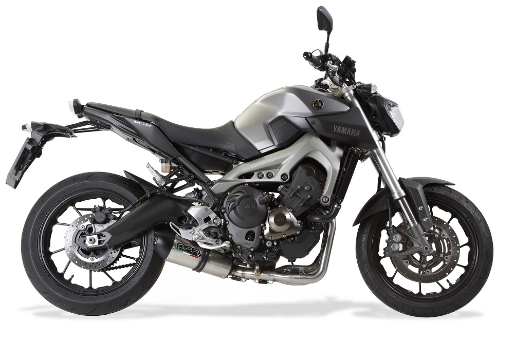 Exhaust compatible with Yamaha FJ-09 Tracer GT 2018-2020, Gpe Ann. titanium, Full system exhaust, including removable db killer 