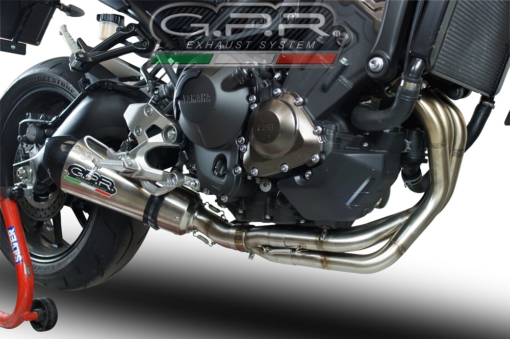 Exhaust compatible with Yamaha FJ-09 Tracer GT 2018-2020, Gpe Ann. titanium, Full system exhaust, including removable db killer 