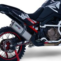 Exhaust compatible with Honda CRF1100L Africa Twin 2020-2025, Dual Inox, Slip-on exhaust including removable db killer and link pipe, EPA-compliant 