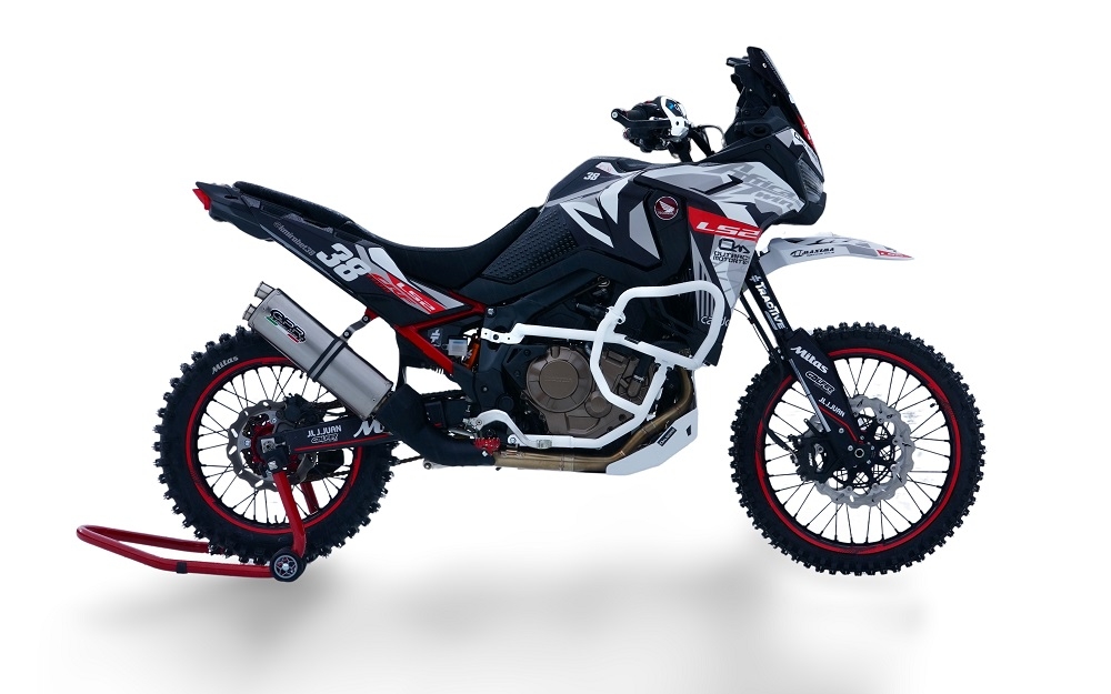 Exhaust compatible with Honda CRF1100L Africa Twin 2020-2025, Dual Inox, Slip-on exhaust including removable db killer and link pipe, EPA-compliant 