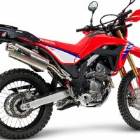 GPR exhaust compatible with Honda Crf 300L / Rally 2021-2024, Dune Triovale Titanio, Homologated slip-on exhaust including removable db killer, link pipe and catalyst 