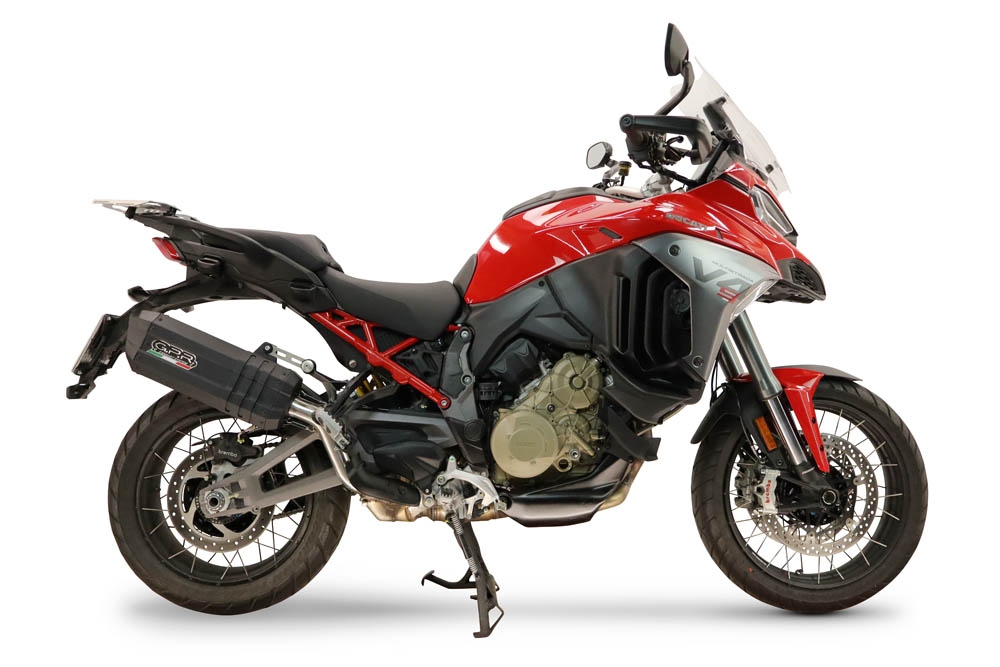 GPR exhaust compatible with Ducati Multistrada V4 - V4S 2025-2026, Hyper Sonic Black Titanium, Slip-on exhaust including removable db killer and link pipe, EPA-compliant 