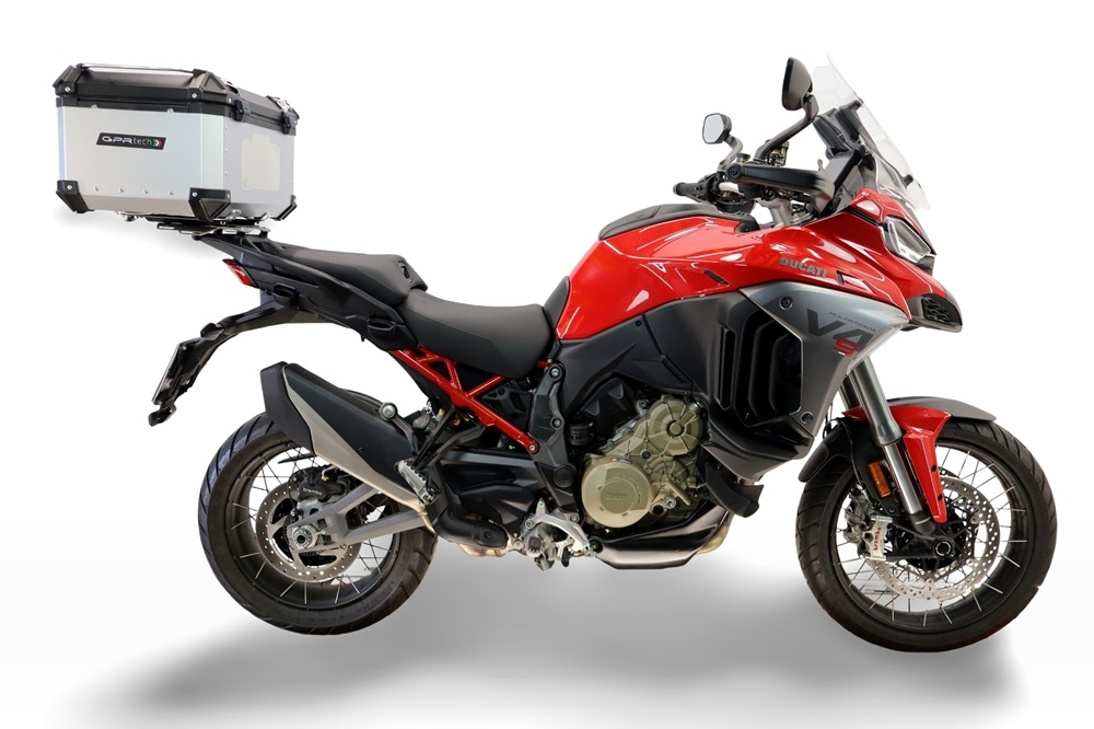 Top case GPR TECH compatible with  Harley Davidson Pan America 1250 2020/2024 GPR TECH Top case in aluminum, silver color with specific plate included Capacity 55 LT.