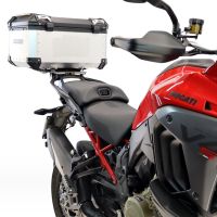 Top case GPR TECH compatible with  Harley Davidson Pan America 1250 2020/2024 GPR TECH Top case in aluminum, silver color with specific plate included Capacity 55 LT.