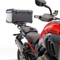 Top case GPR TECH compatible with  Harley Davidson Pan America 1250 2020/2024 GPR TECH Top case in aluminum, black color with specific plate included Capacity 45 LT.