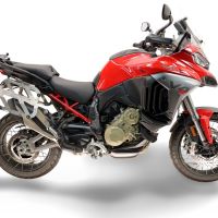 GPR TECH compatible with  Ducati Multistrada V4 - V4S 2025/2026 GPR TECH Pair of side cases aluminum made with contoured right side, silver color with specific pannier holder TECH-EVO serie  Capacity 38 LT. + 32 LT.