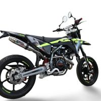 Exhaust compatible with Fantic Motor XMF Motard 125 Competition/Performance 2025-2026, Deeptone Inox, Slip-on exhaust including link pipe and removable db killer 