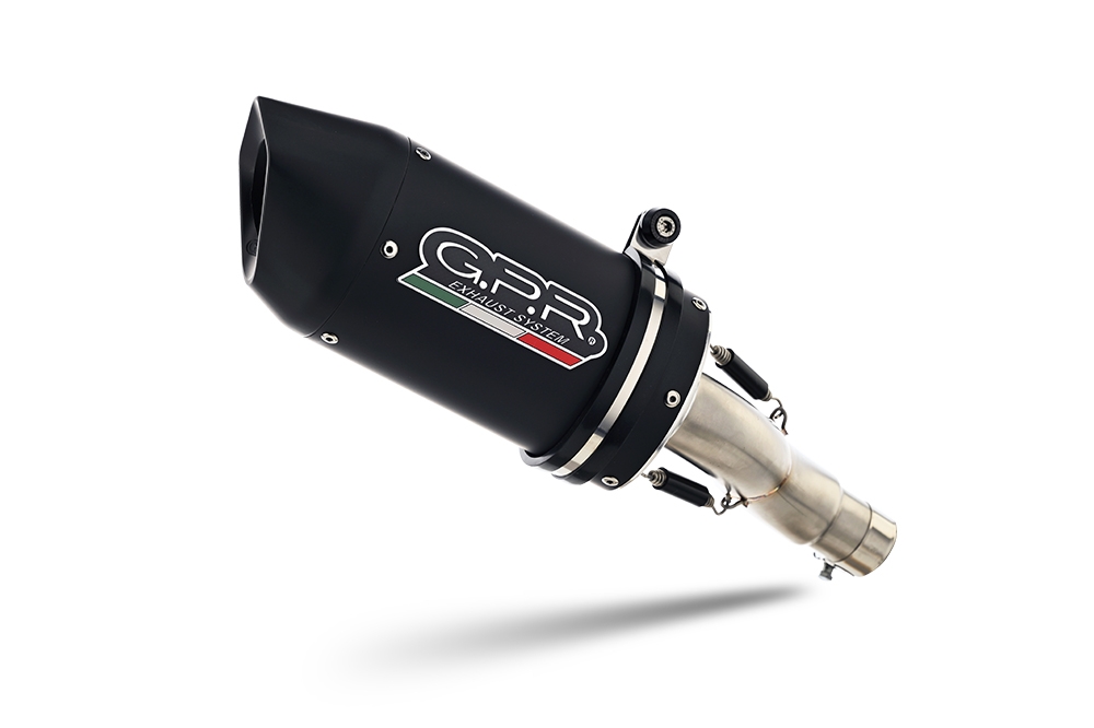 Exhaust compatible with Ktm 390 DUKE 2021-2024, Furore Evo4 Nero, Slip-on exhaust including removable db killer and link pipe, EPA-compliant 