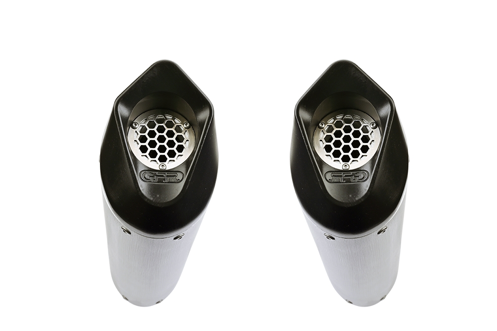 Exhaust compatible with Kawasaki ZX-14R 2017-2022, Furore Evo4 Nero, Dual slip-on including removable db killers and link pipes, not EPA-compliant 