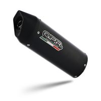 Exhaust compatible with Hyosung Comet 650 Gt - R 2004-2016, Furore Nero, Bolt-on silencer including removable db killer, EPA-compliant 