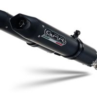 Exhaust compatible with Aprilia Dorsoduro 750 2008-2016, Furore Nero, Dual slip-on including removable db killers and link pipes, EPA-compliant 