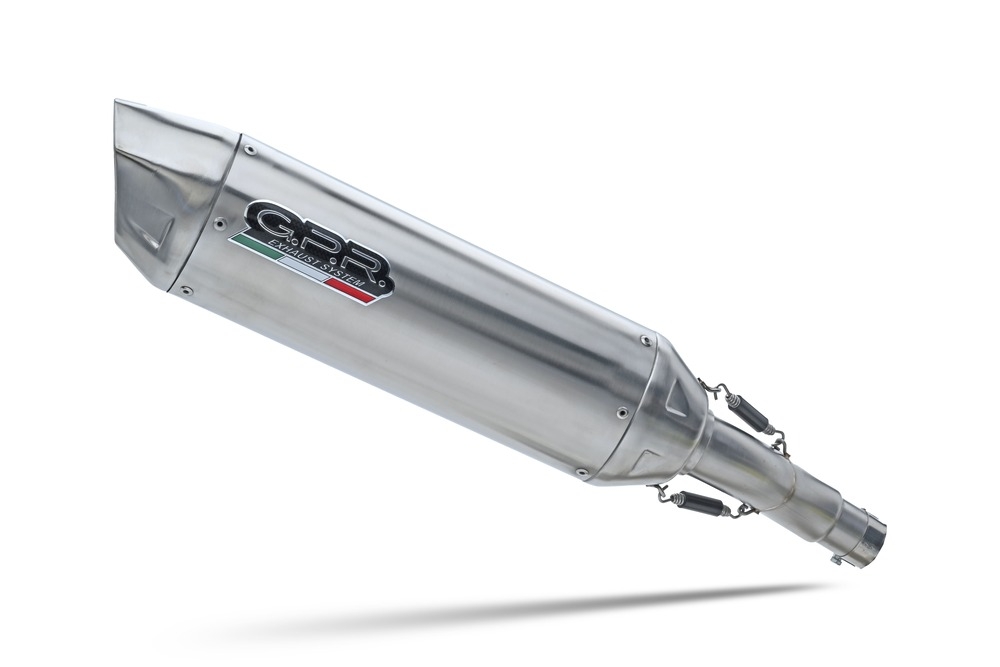 GPR exhaust compatible with  Benelli Trk 702 X 2023-2024, Furore-X Inox, Slip-on exhaust including removable db killer and link pipe, EPA-compliant 