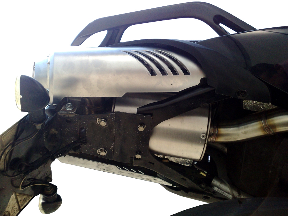 Exhaust compatible with Yamaha Fz6 600-Fazer S1-S2 2004-2013, Alluminio Ghost, Slip-on exhaust including removable db killer and link pipe 