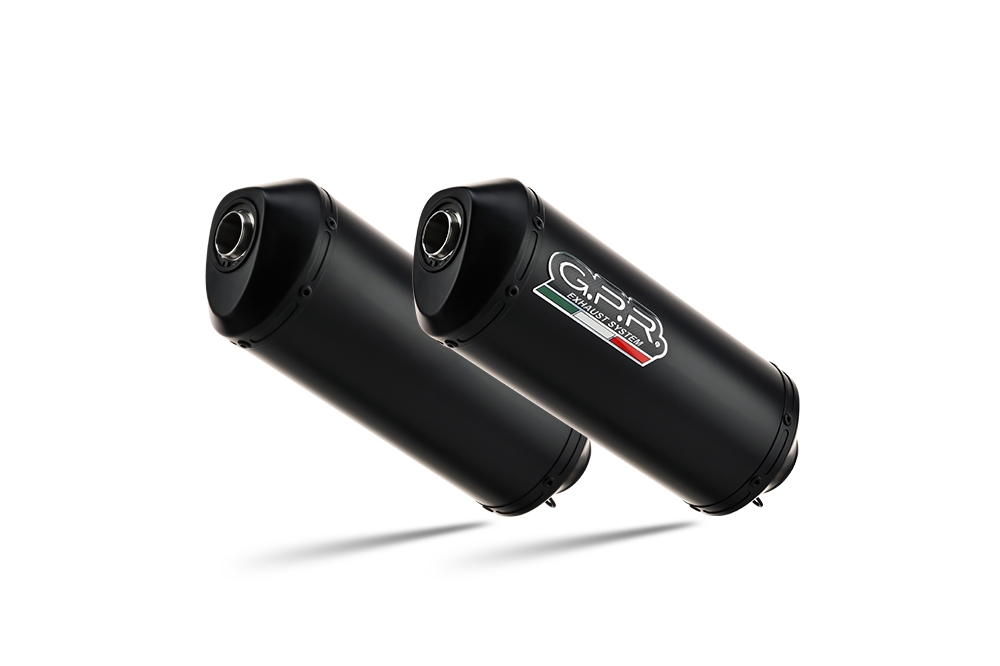 Exhaust compatible with Yamaha Bt Bulldog 1100 2002-2007, Ghisa , Dual slip-on including removable db killers and link pipes, not EPA-compliant 
