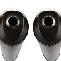 Exhaust compatible with Yamaha Bt Bulldog 1100 2002-2007, Ghisa , Dual slip-on including removable db killers and link pipes, not EPA-compliant 