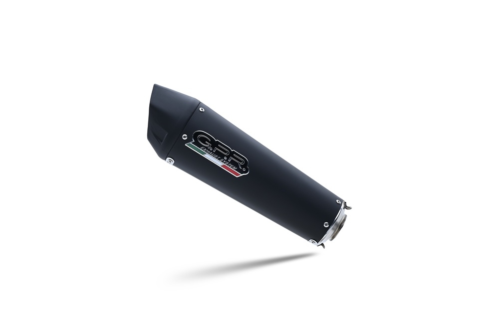 GPR exhaust compatible with  Ducati Hyperstrada 821 2013-2016, New Grand Prix Evo Black Titanium, Slip-on exhaust including removable db killer and link pipe, not EPA-compliant 