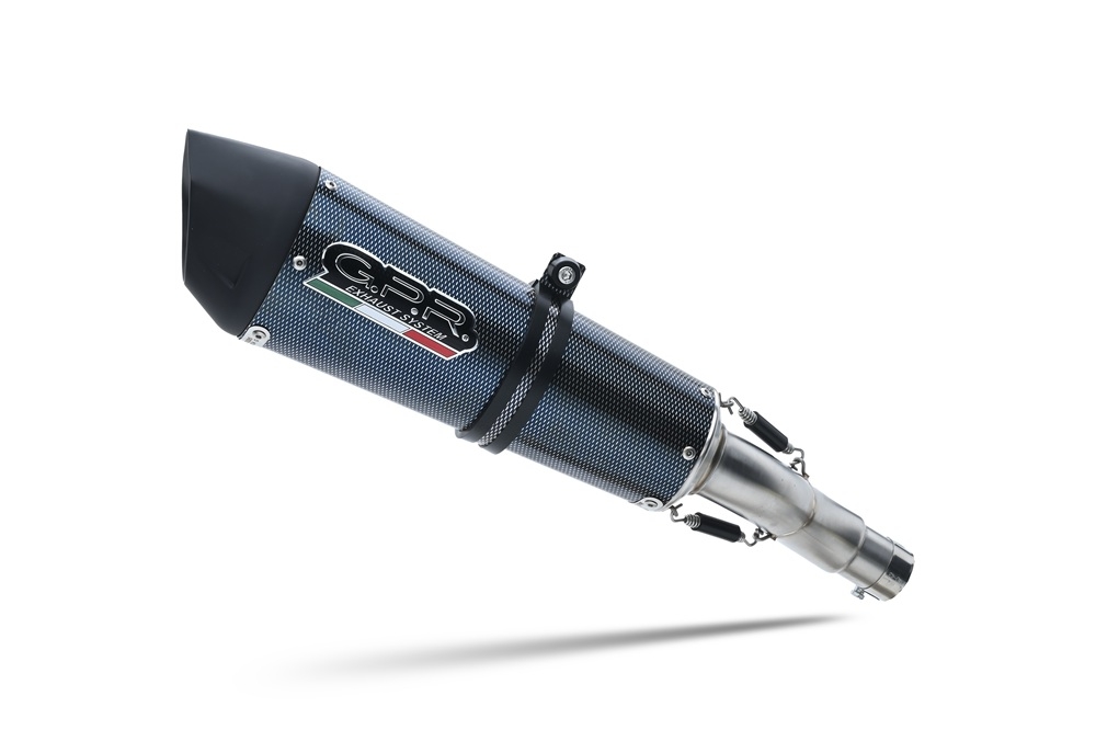GPR exhaust compatible with  Ducati Hyperstrada 821 2013-2016, New Grand Prix Evo Poppy, Slip-on exhaust including removable db killer, link pipe and catalyst,  EPA-compliant 