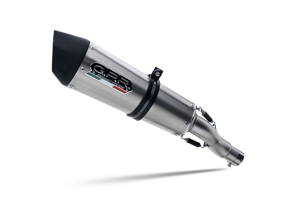 GPR exhaust compatible with  Ducati Hyperstrada 821 2013-2016, New Grand Prix Evo Titanium, Slip-on exhaust including link pipe and removable db killer 